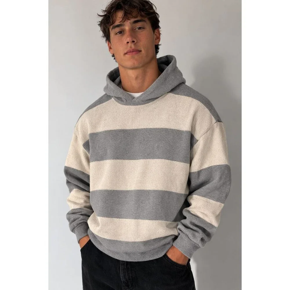 WE-AR4 Inside Out Hoodie Grey Heather Size L NWT Oversized Designer Sweatshirt - Picture 2 of 8